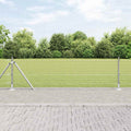 Vidaxl afrasteringspaal zilver 10 x 0,6 m (25 x 25 mm gaas) staal