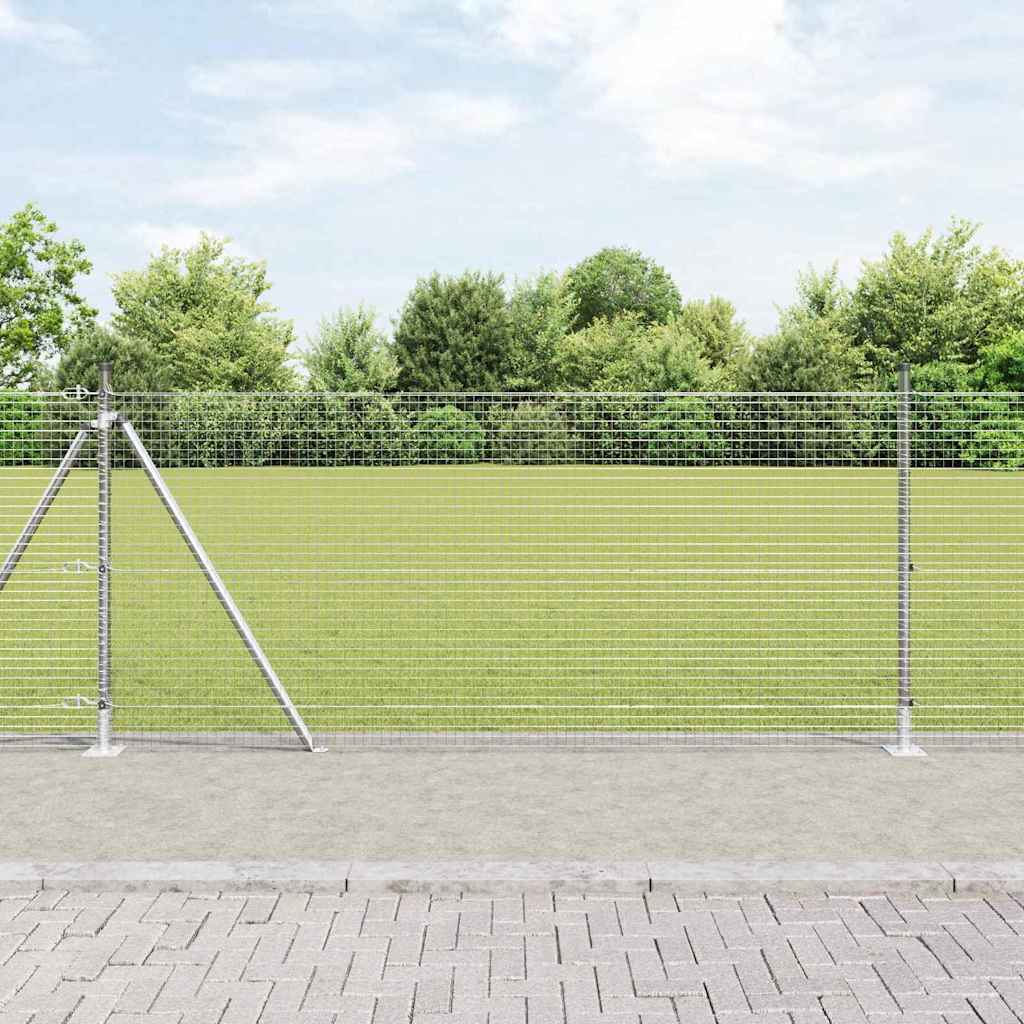 Vidaxl afrasteringspaal zilver 10 x 0,8 m (25 x 25 mm gaas) staal