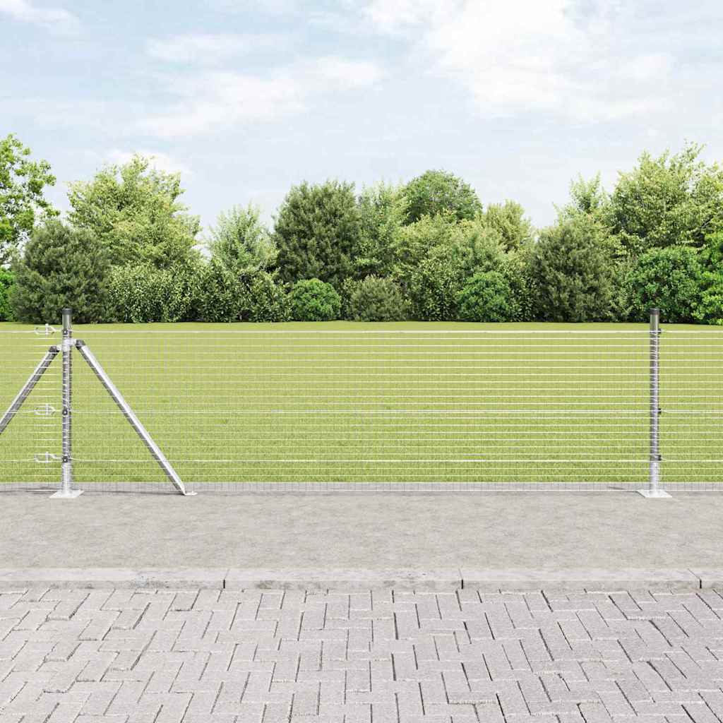 Vidaxl afrasteringspaal zilver 25 x 0,6 m (25 x 25 mm gaas) staal