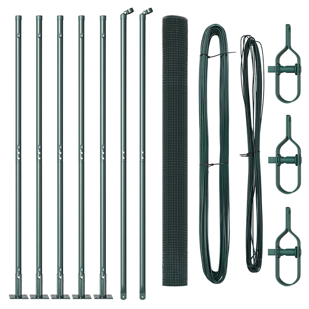 Vidaxl afrasteringspaal groen 10 x 1,4 m (25 x 25 mm gaas)