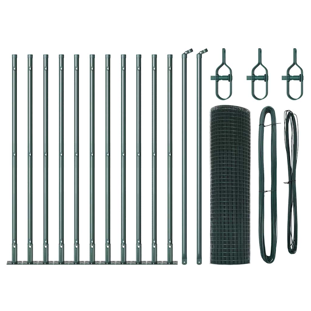 Vidaxl afrasteringspaal groen 25 x 0,6 m (16 x 16 mm gaas)