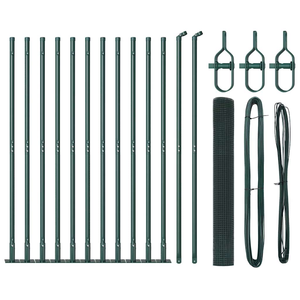 Vidaxl afrasteringspaal groen 25 x 1 m (12 x 12 mm gaas) staal