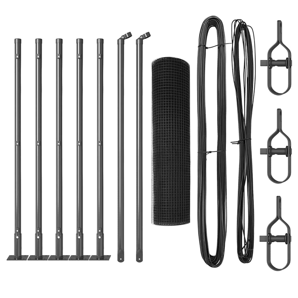 Vidaxl afrasteringspaal grijs 10 x 0,4 m (12 x 12 mm gaas)