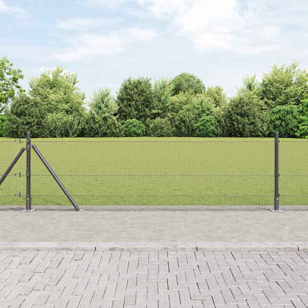 Vidaxl afrasteringspaal grijs 10 x 0,5 m (12 x 12 mm mesh) staal