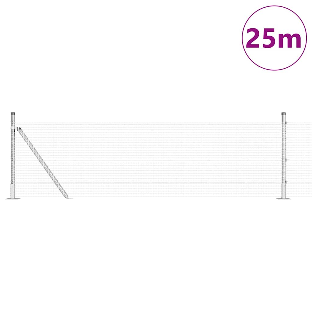 Vidaxl afrasteringspaal grijs 25 x 0,4 m (12 x 12 mm gaas)
