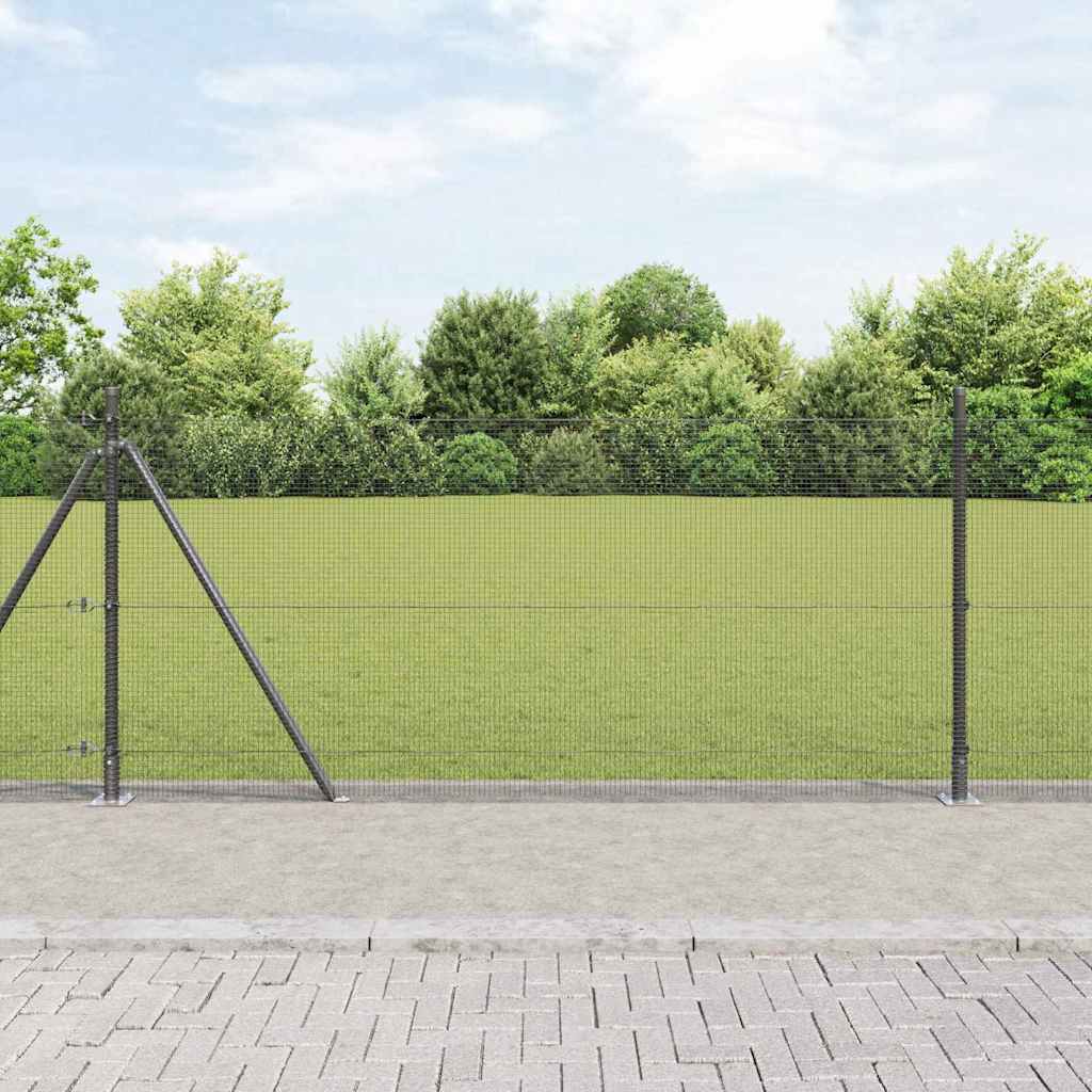 Vidaxl afrasteringspaal grijs 25 x 0,8 m (12 x 12 mm gaas)