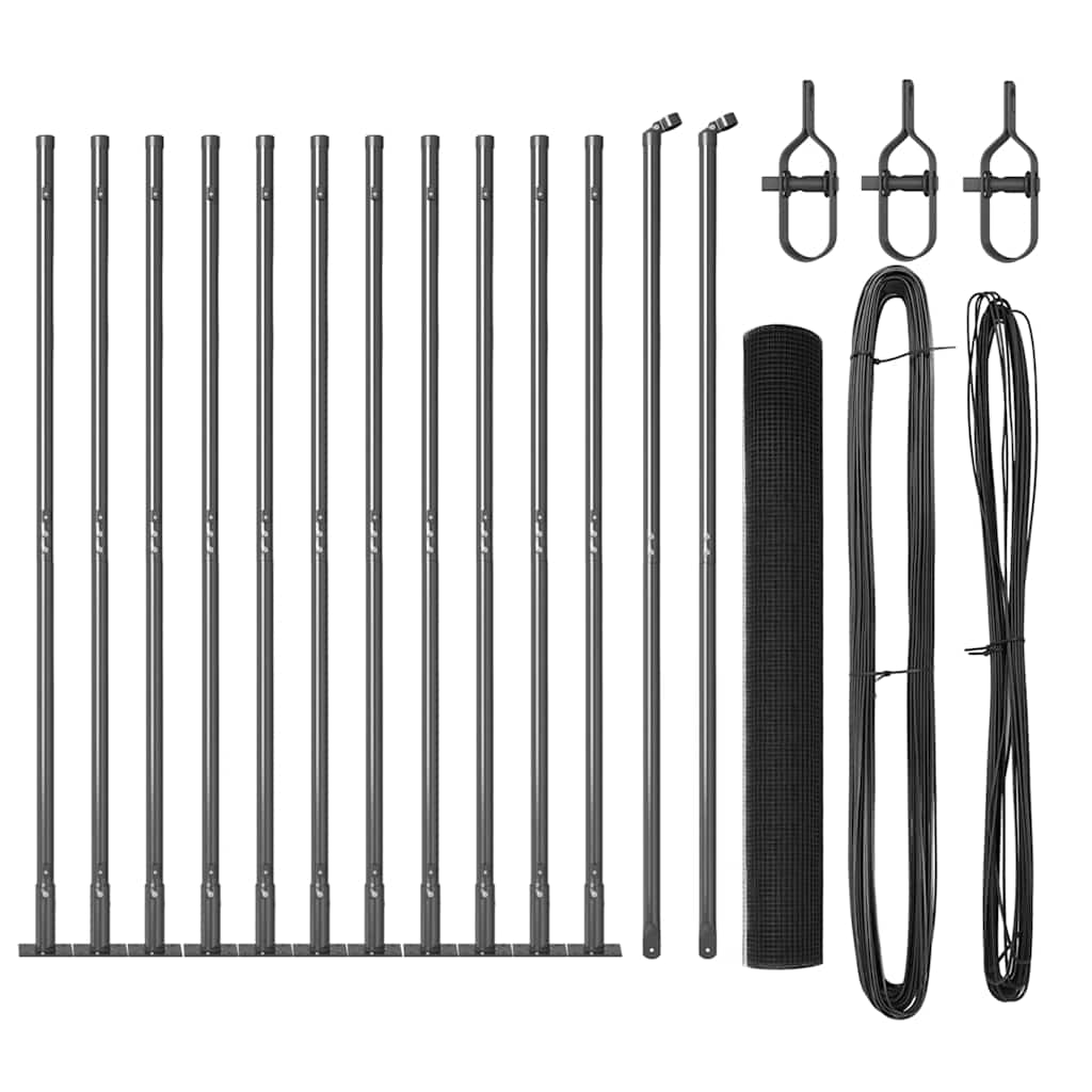 Vidaxl afrasteringspaal grijs 25 x 1,2 m (25 x 25 mm gaas)