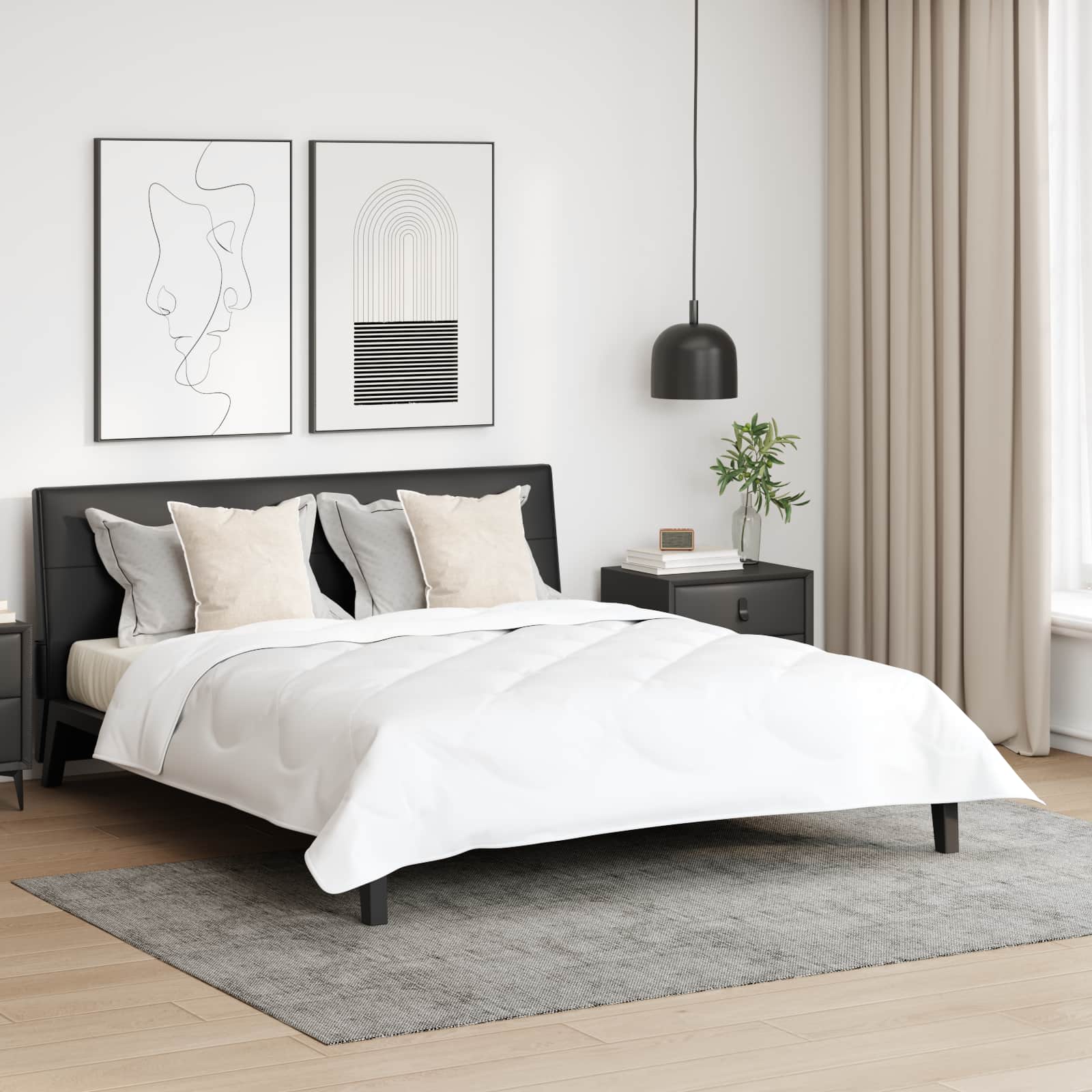 Vidaxl hoofdkussen met kussen 2 pcs wit 40 x 40 cm katoen