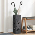 Vidaxl paraplu standaard met opslag zwart 15,5 x 15,5 x 49 cm metaal