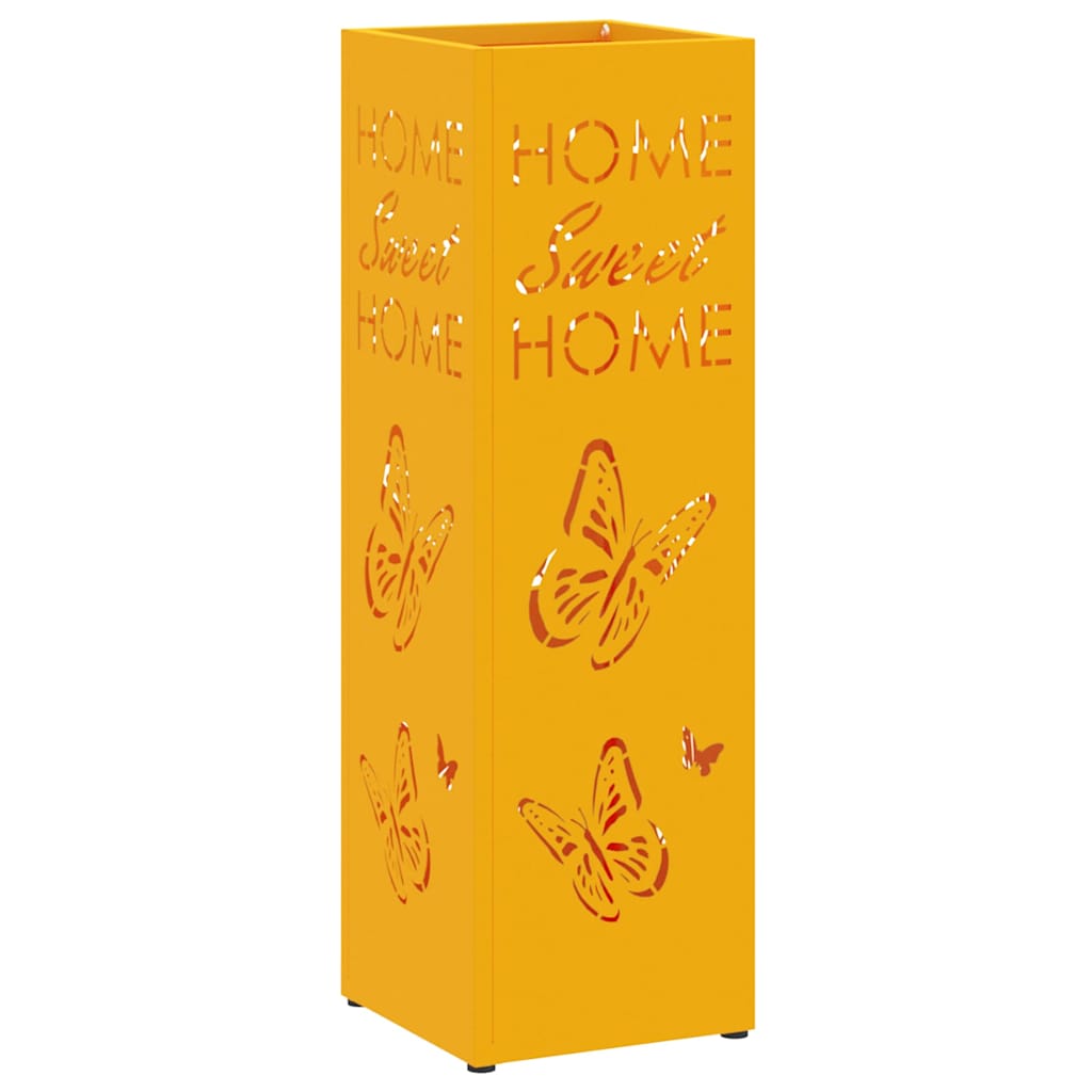 Vidaxl paraplu standaard mosterdgeel 15,5 x 15,5 x 49 cm metaal