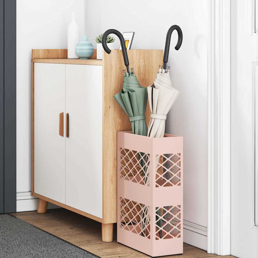 Vidaxl paraplu standaard roze 28 x 12 x 41 cm staal