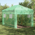 Vidaxl kas met pop-up frame met dak groen 290 x 430 x 315 cm ijzer