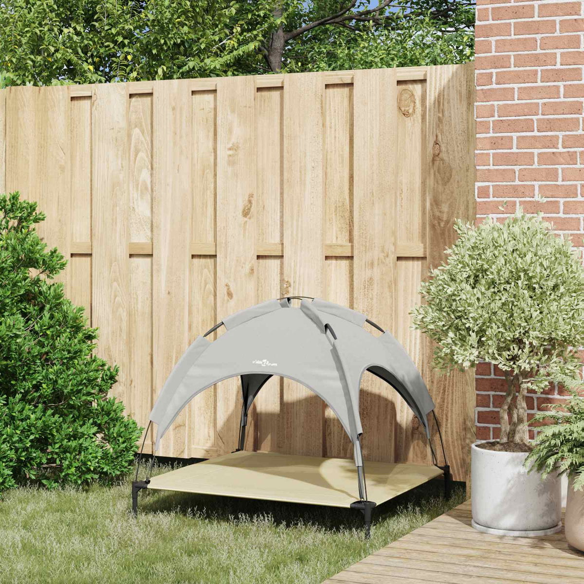 Vidaxl hondenbed 90 x 81 x 80,5 cm staal zilvergrijs
