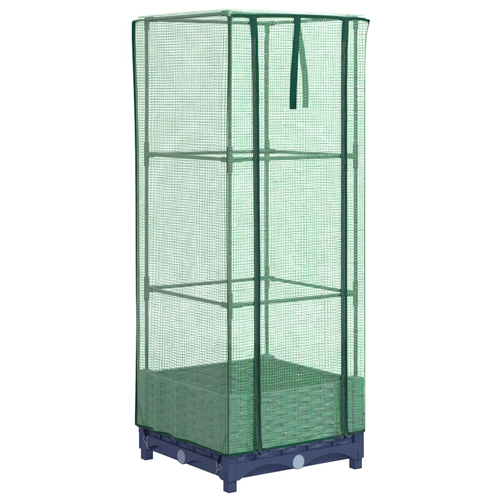 VidaXL Hochbeet mit Gewächshausabdeckung 40x40x123 cm, Rattanoptik