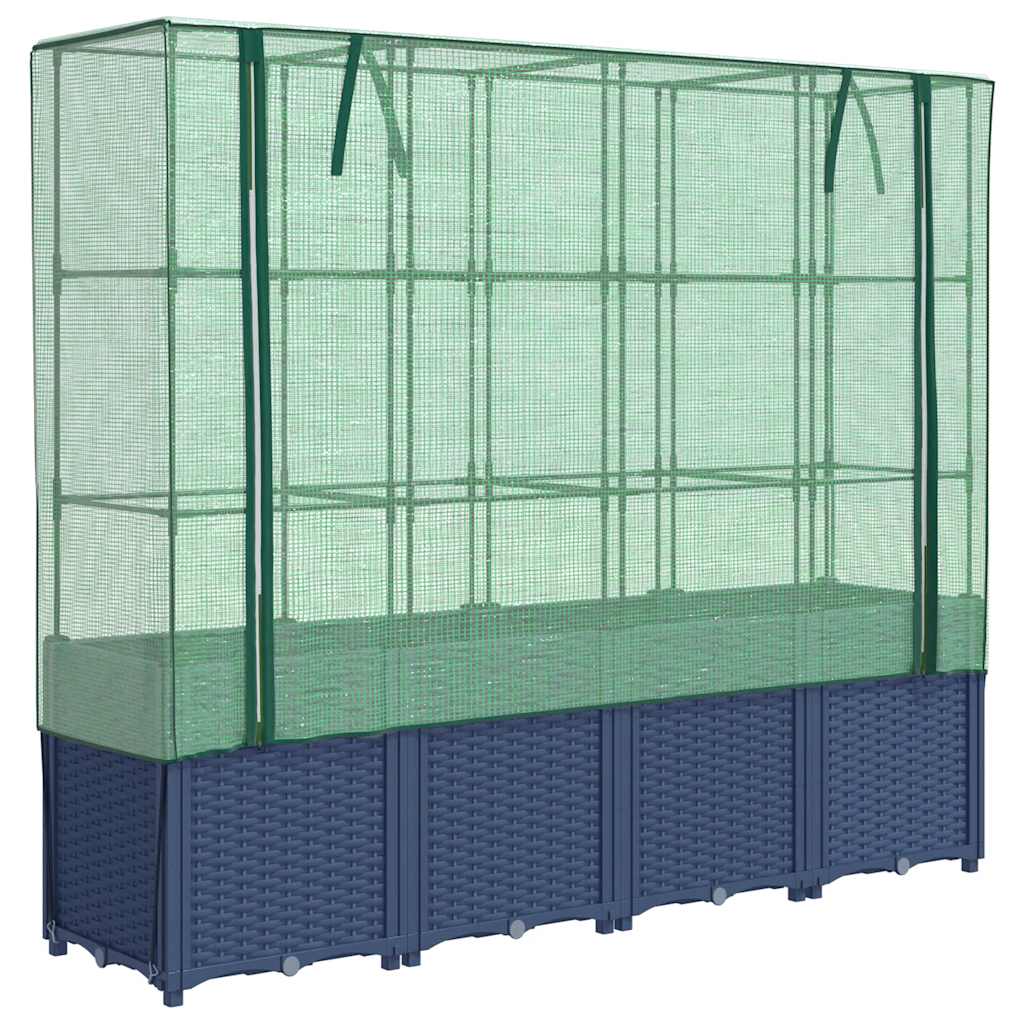 Vidaxl verhoogde plantenbak met kashoes rotanlook 160x40x153 cm