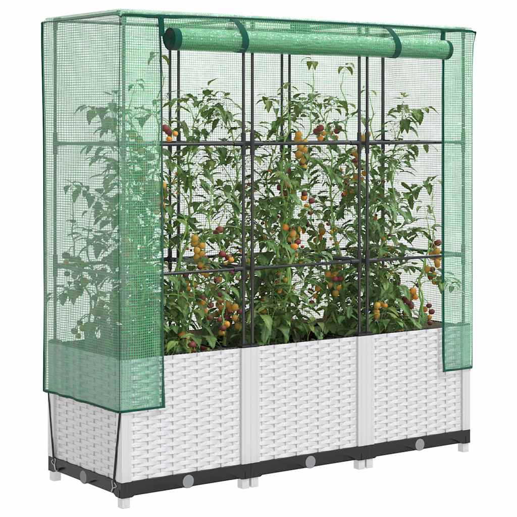 Vidaxl plantenbak verhoogd met kashoes 120x40x138 cm rattanlook