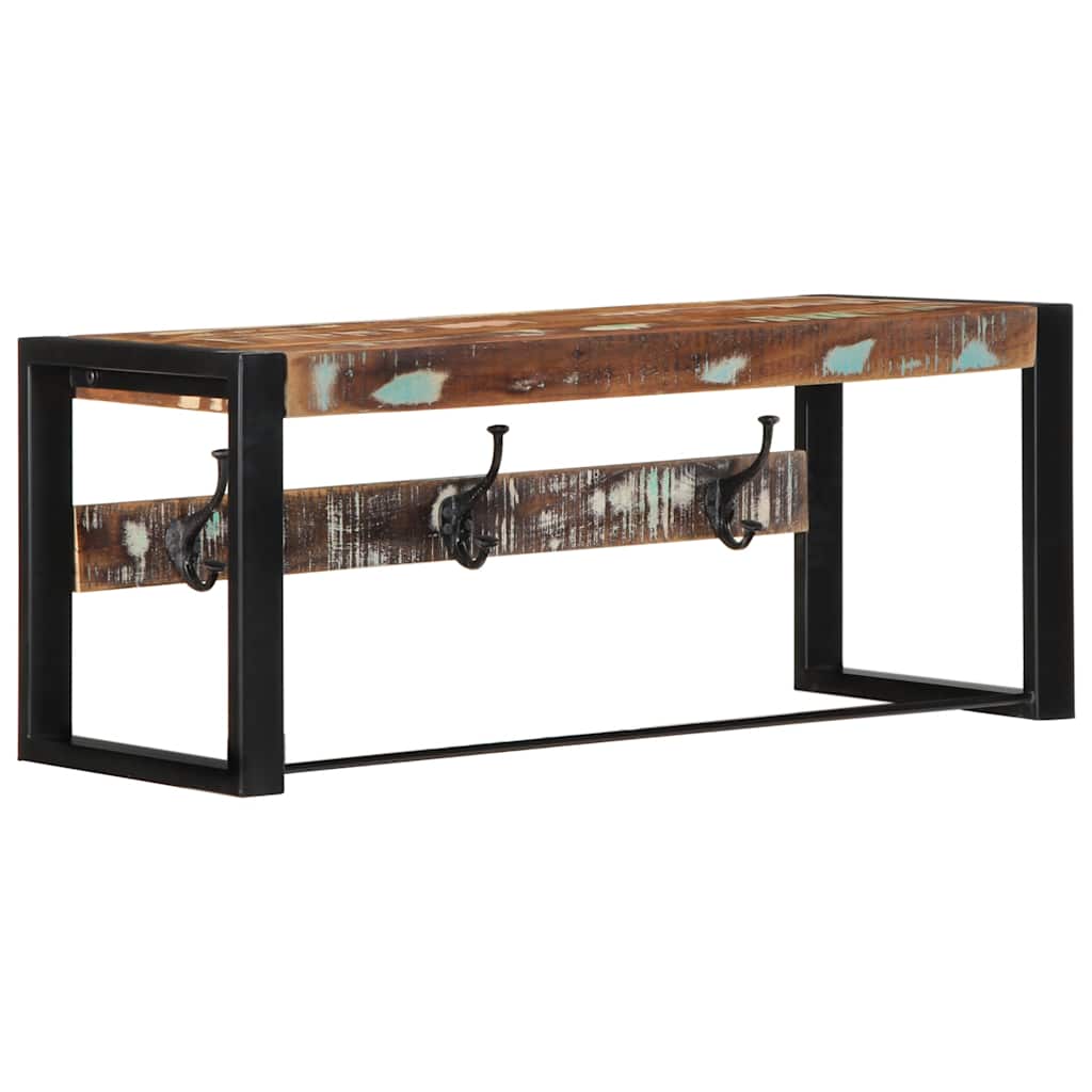 Vidaxl kapstok 80x35x35 cm massief gerecycled hout meerkleurig