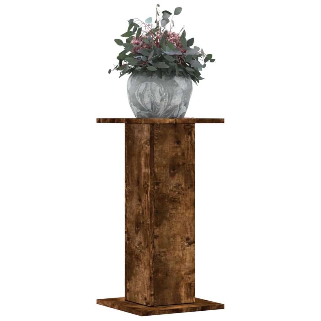 Vidaxl plantenstandaards 2 st 30x30x60 cm bewerkt hout gerookt eiken