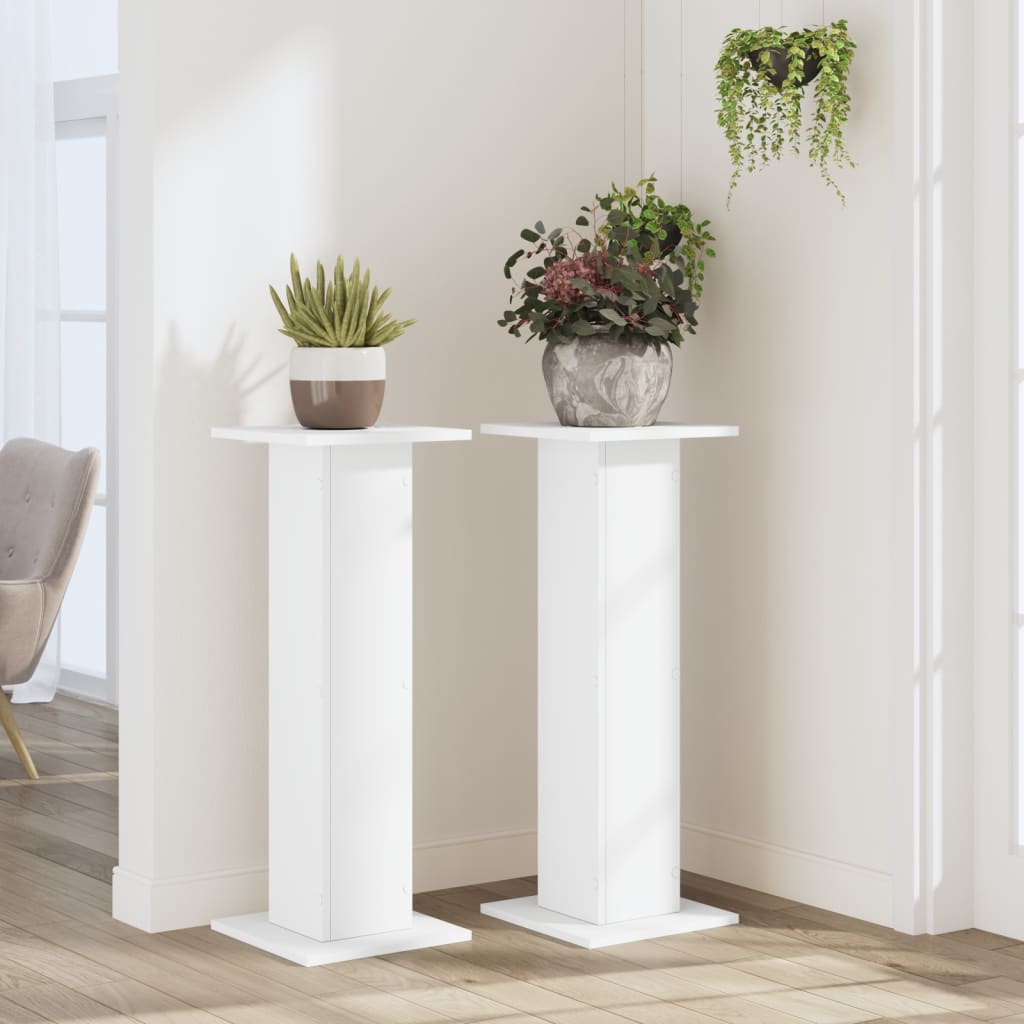 VIDAXL -Pflanzenständer 2 ST 30x30x80 cm weiß lackiert