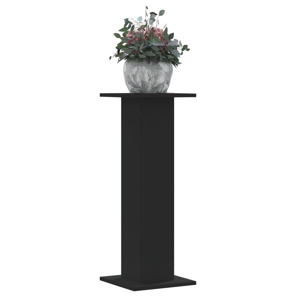 Vidaxl plantenstandaards 2 st 30x30x80 cm bewerkt hout zwart