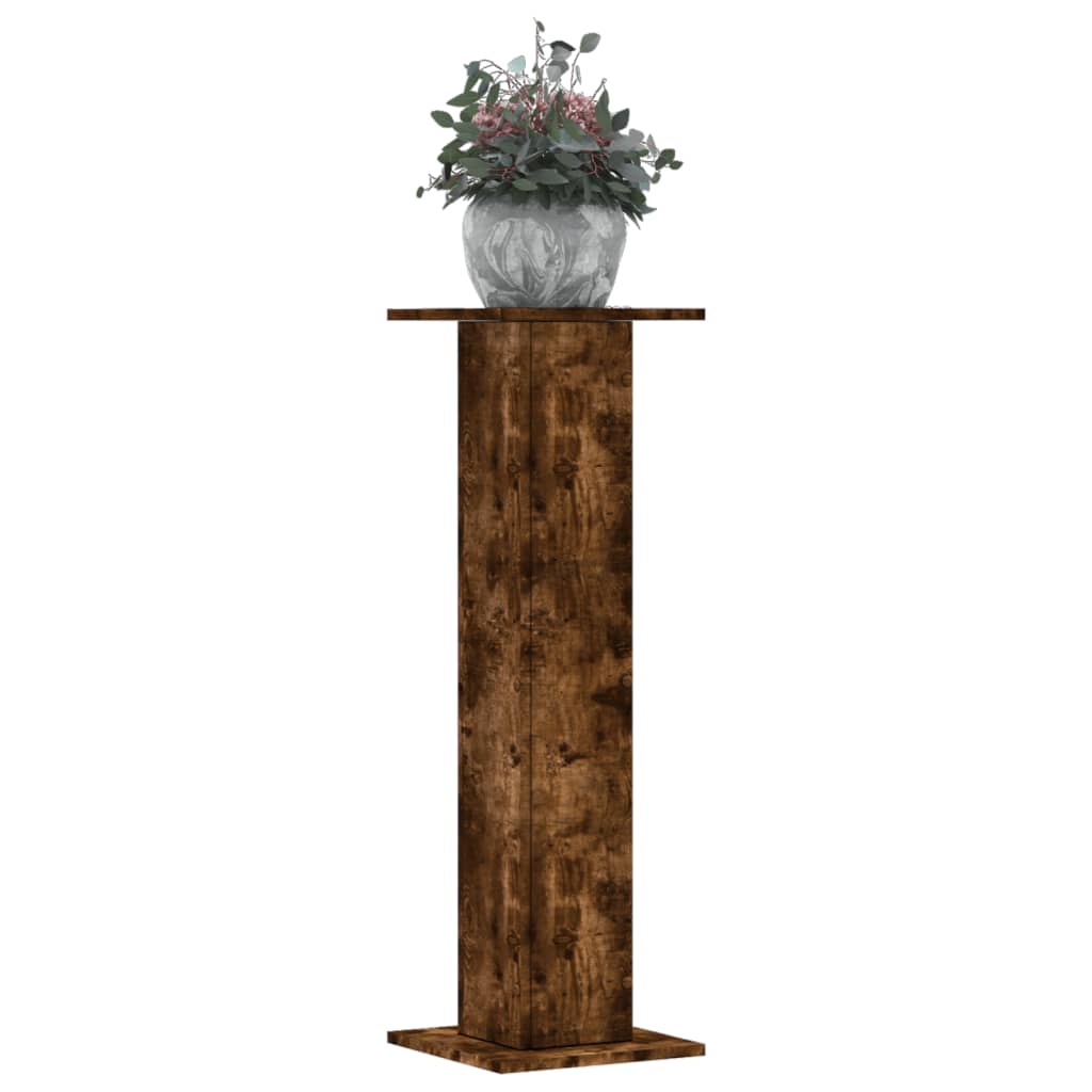 Vidaxl plantenstandaards 2 st 30x30x95 cm bewerkt hout gerookt eiken