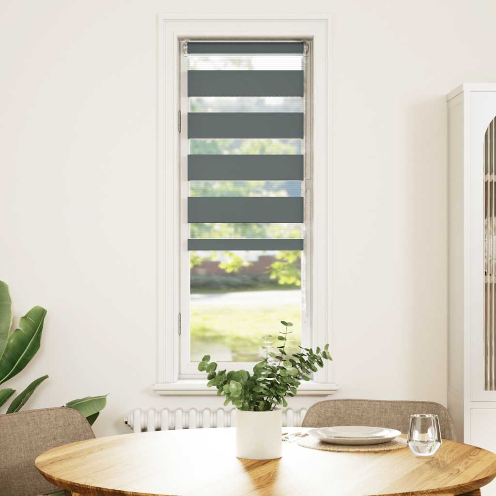 VidaXL Zebra-Rollo 50 x 100 cm, Stoffbreite 45,9 cm, dunkelgrau