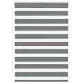 Vidaxl zebra rolgordijn 105x100 cm stofbreedte 100,9 cm donkergrijs