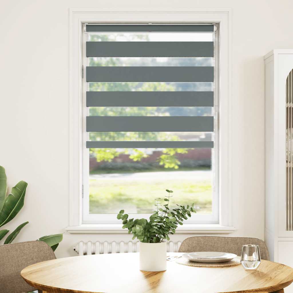 Vidaxxl Zebra-Rollo 90x150 cm Staubbreite 85,9 cm dunkelgrau