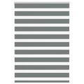 Vidaxl zebra rolgordijn 100x150 cm stofbreedte 95,9 cm donkergrijs