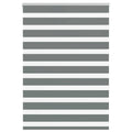 Vidaxl zebra rolgordijn 105x150 cm stofbreedte 100,9 cm donkergrijs