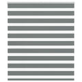 Vidaxl zebra rolgordijn 130x150 cm stofbreedte 125,9 cm donkergrijs
