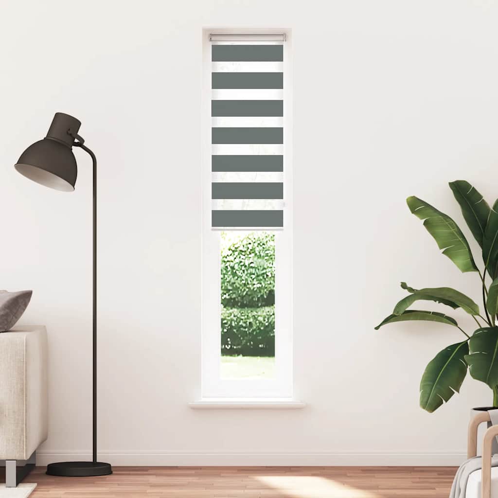 VidaXL Zebra-Rollo 40 x 230 cm, Stoffbreite 35,9 cm, dunkelgrau