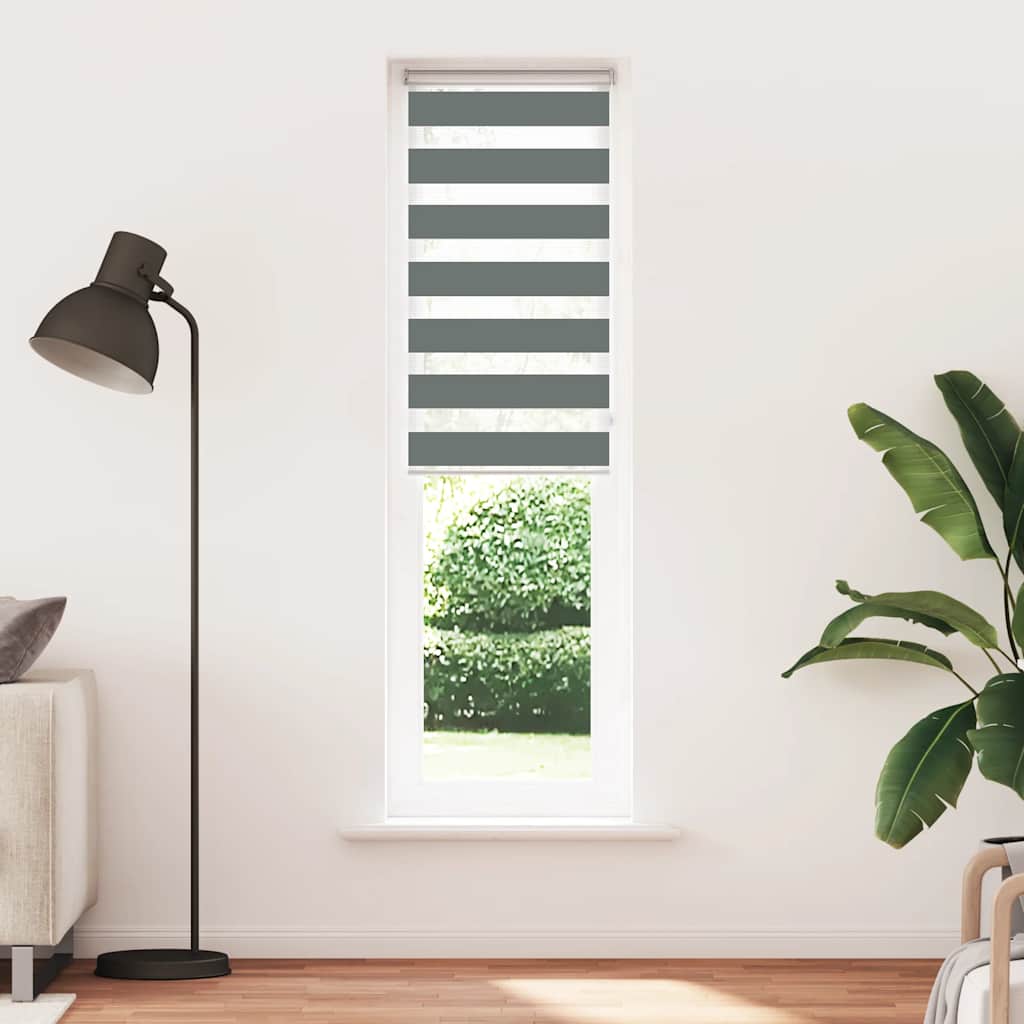 VidaXL Zebra-Rollo, 55 x 230 cm, Stoffbreite 50,9 cm, dunkelgrau