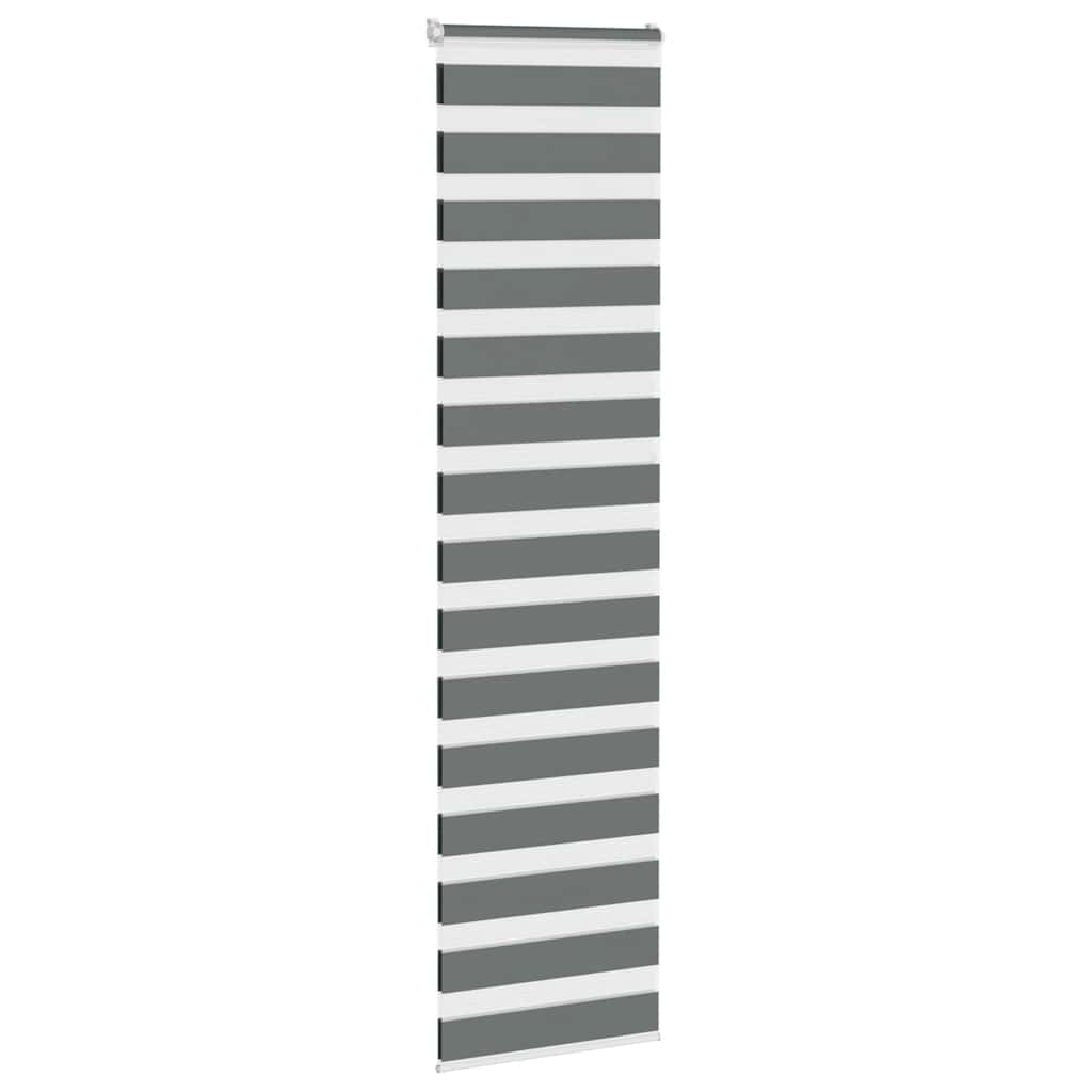 VidaXL Zebra-Rollo, 55 x 230 cm, Stoffbreite 50,9 cm, dunkelgrau