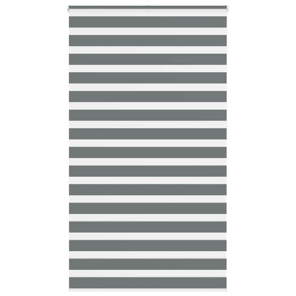 Vidaxl zebra rolgordijn 130x230 cm stofbreedte 125,9 cm donkergrijs