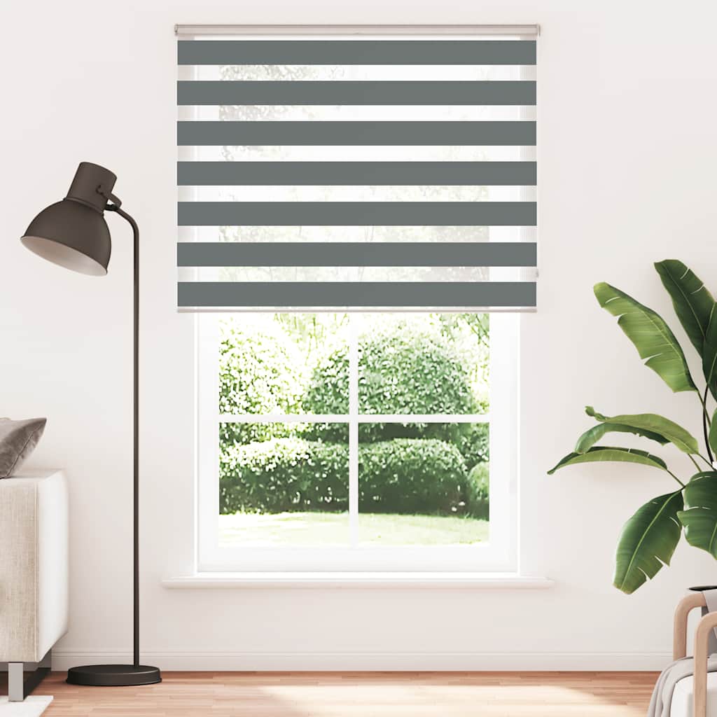 VidaXL Zebra-Rollo 140 x 230 cm, Stoffbreite 135,9 cm, dunkelgrau