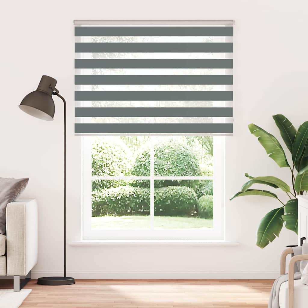 VidaXL Zebra-Rollo 155 x 230 cm, Stoffbreite 150,9 cm, dunkelgrau