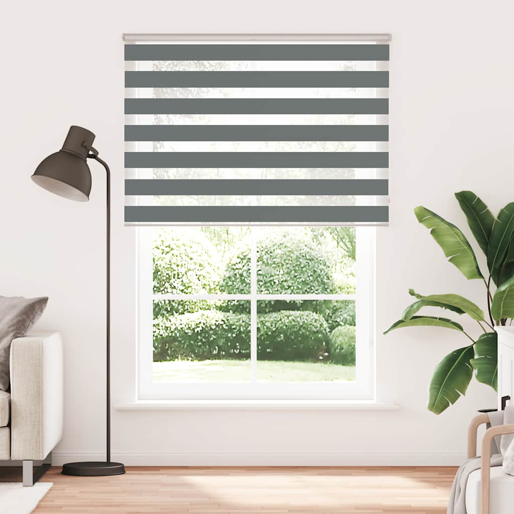 Vidaxl zebra rolgordijn 160x230 cm stofbreedte 155,9 cm donkergrijs