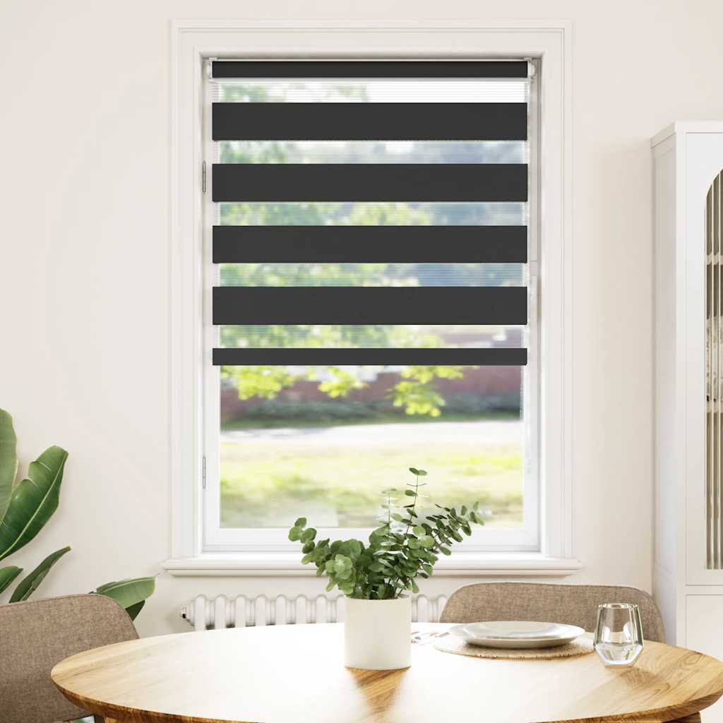 VidaXL Zebra-Rollo 90 x 100 cm, Stoffbreite 85,9 cm, schwarz