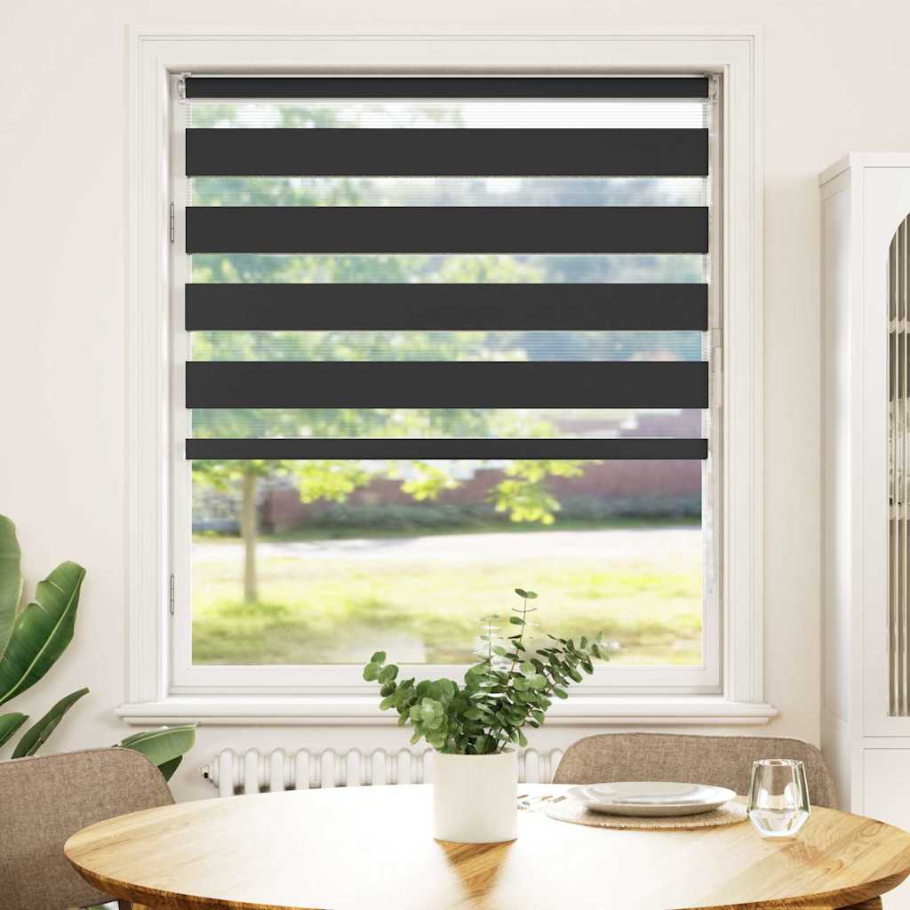 VidaXL Zebra-Rollo 110 x 100 cm, Stoffbreite 105,9 cm, schwarz