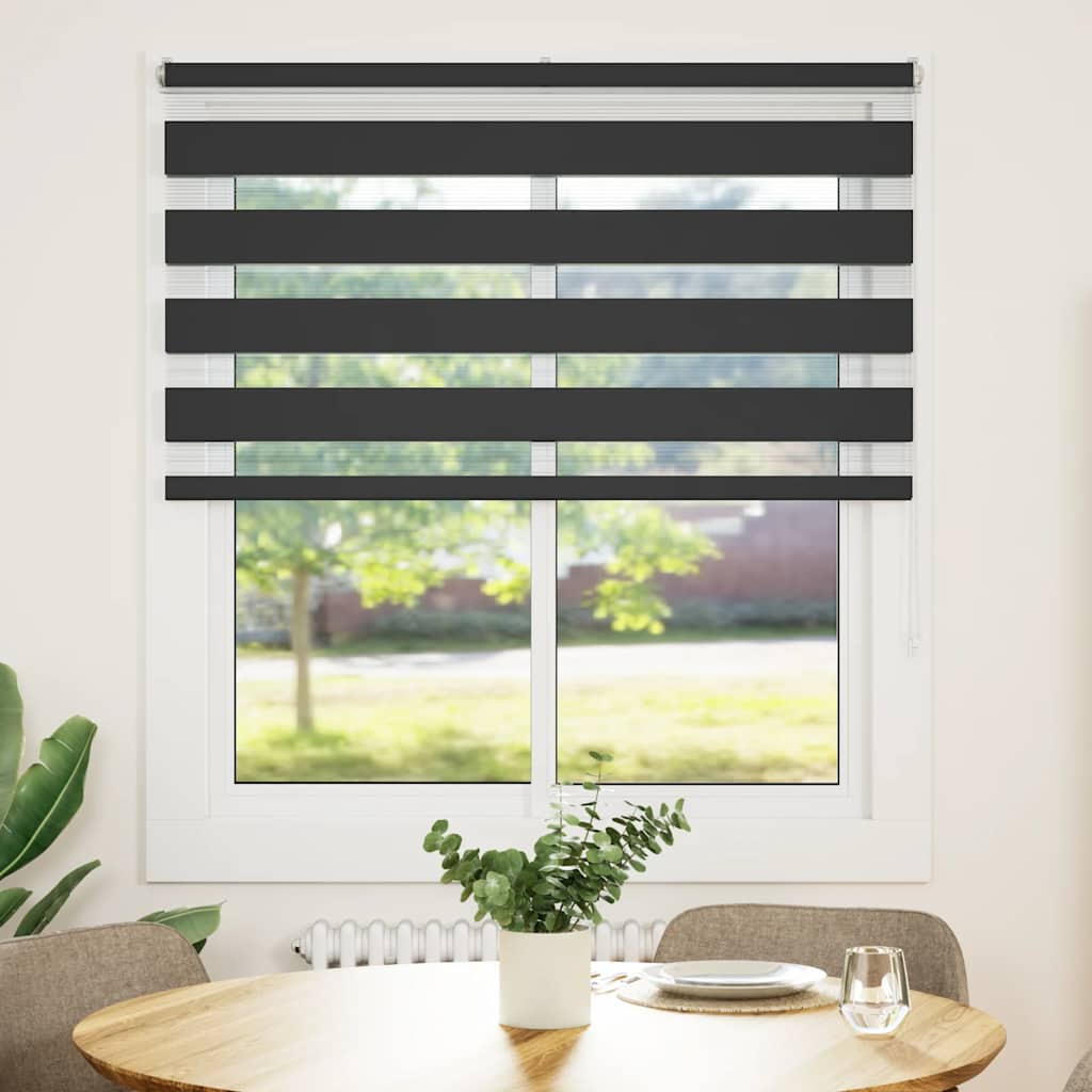 Vidaxl zebra rolgordijn 135x100 cm stofbreedte 130,9 cm zwart