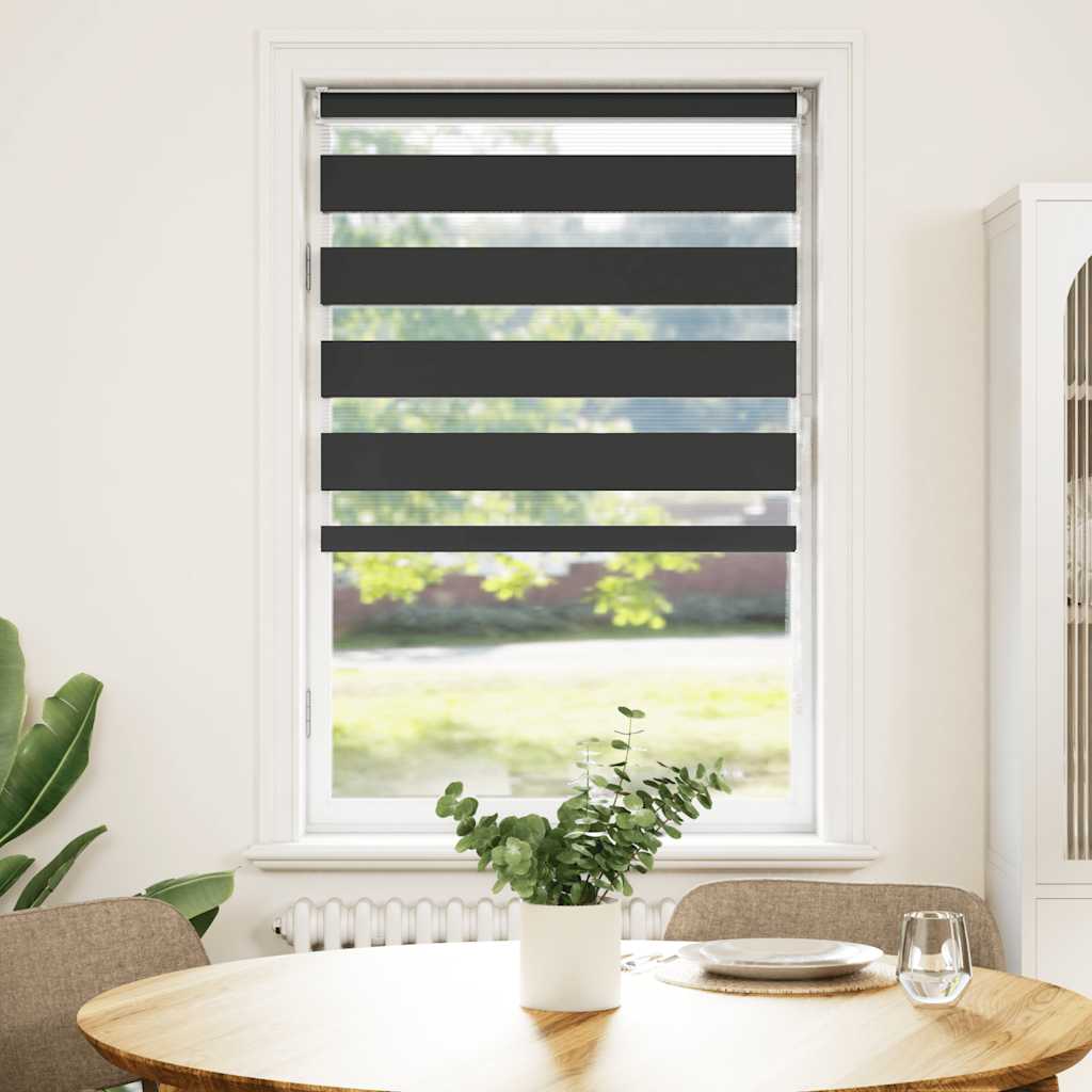 VidaXL Zebra-Rollo 85 x 150 cm, Stoffbreite 80,9 cm, schwarz