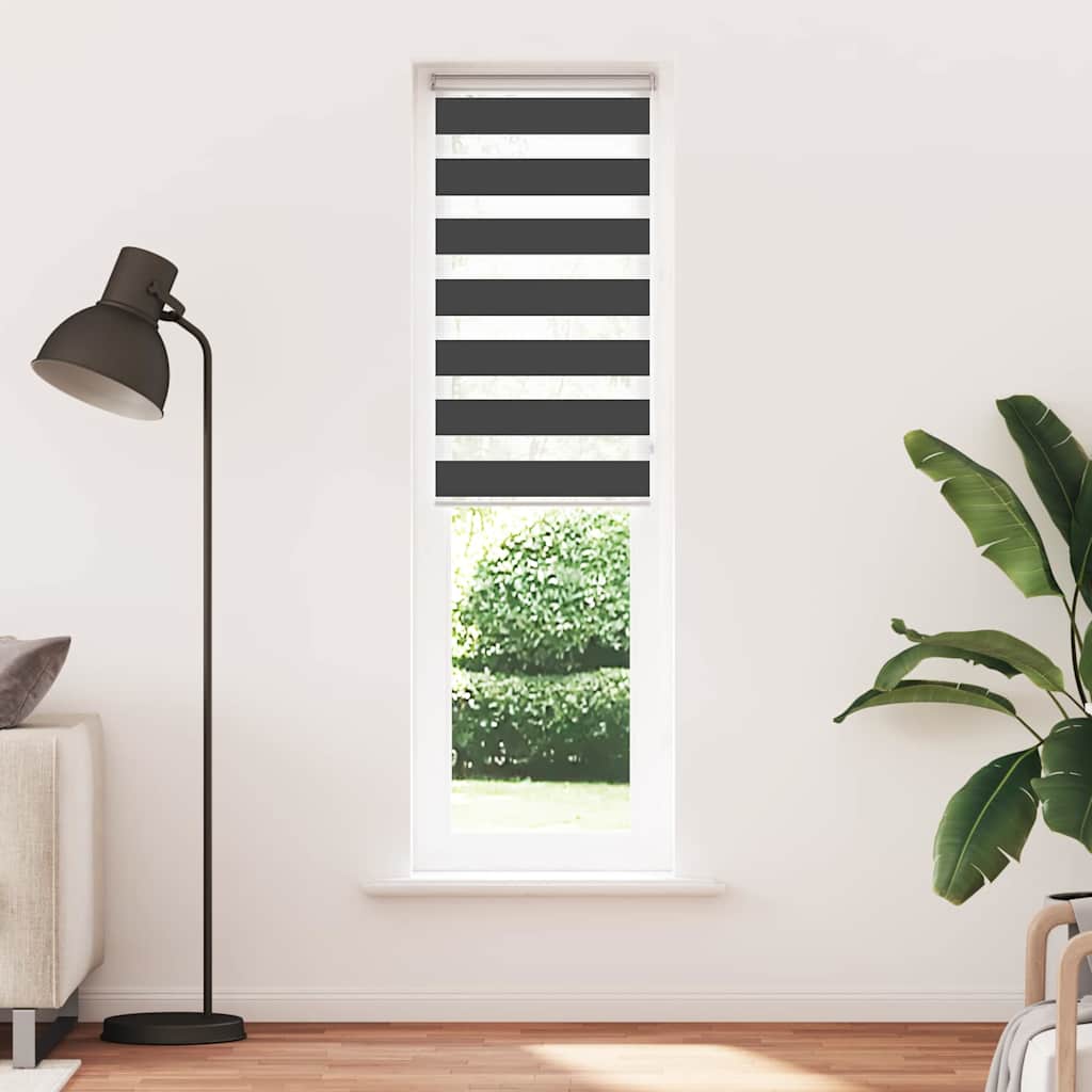 VidaXL Zebra-Rollo 55 x 200 cm, Stoffbreite 50,9 cm, schwarz
