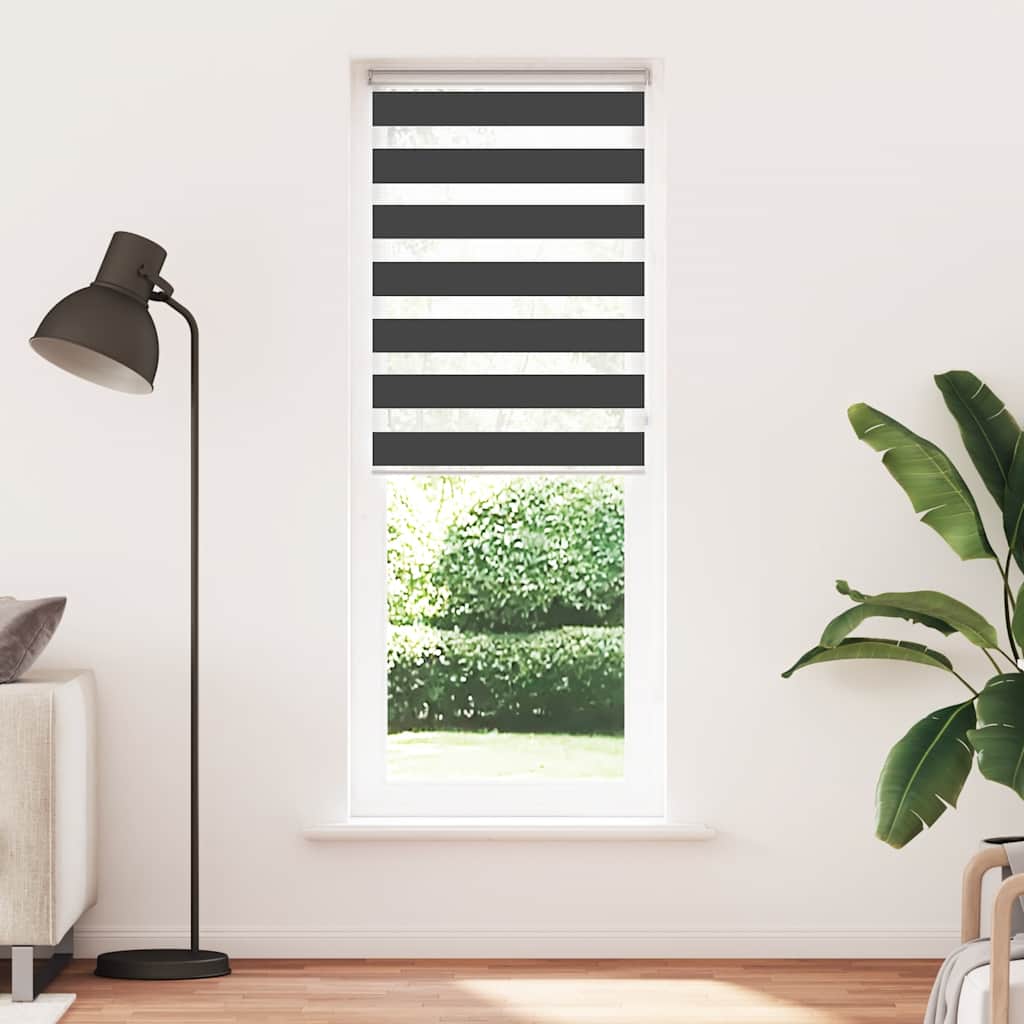 VidaXL Zebra-Rollo 85 x 200 cm, Stoffbreite 80,9 cm, schwarz
