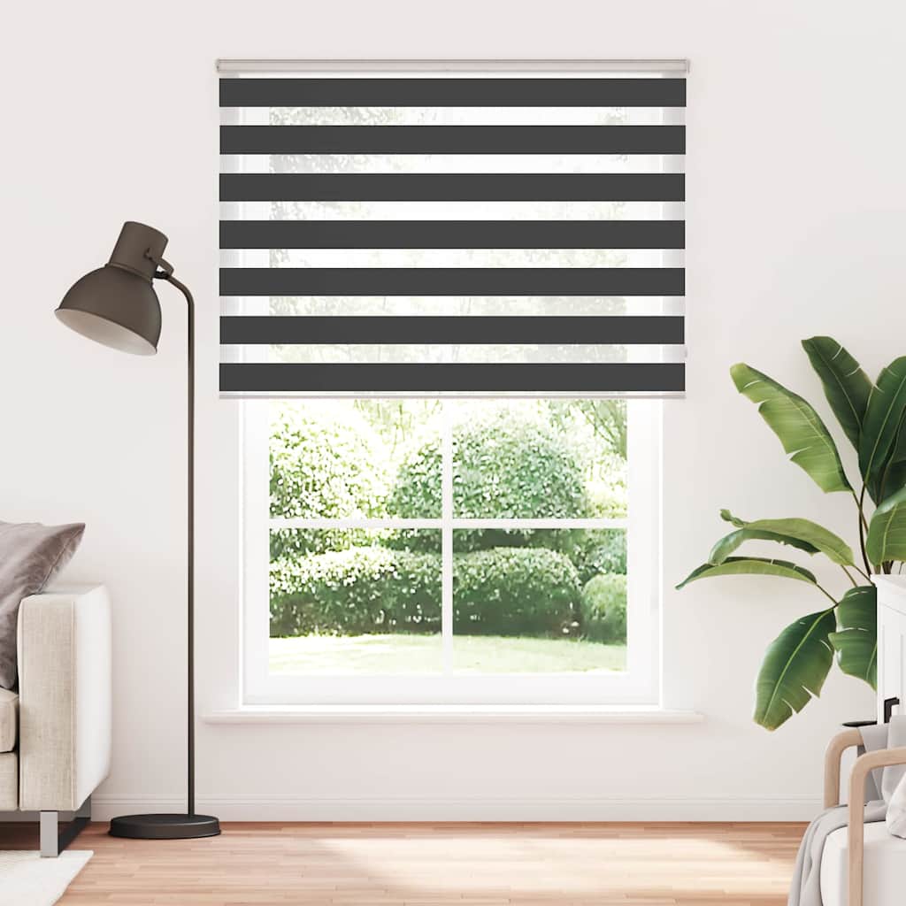 Vidaxl zebra rolgordijn 165x200 cm stofbreedte 160,9 cm zwart