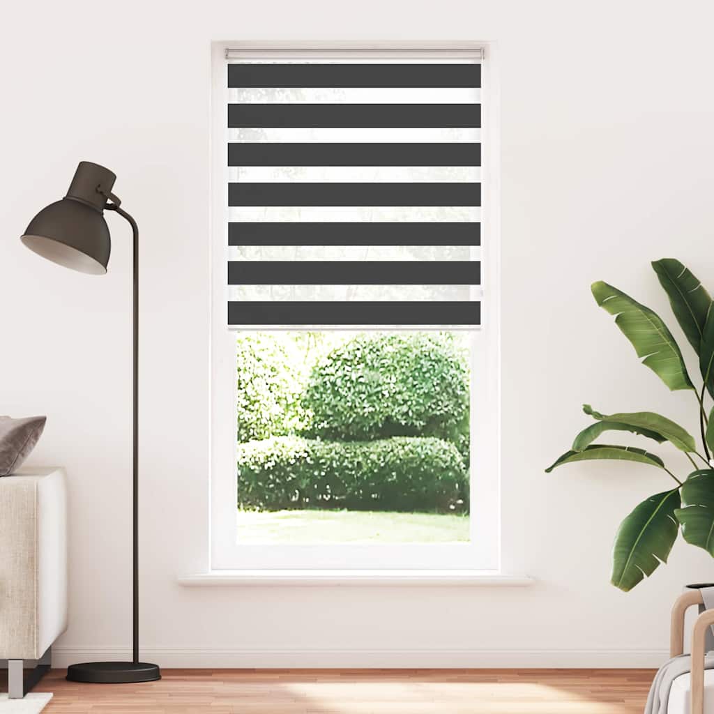 Vidaxl zebra rolgordijn 100x230 cm stofbreedte 95,9 cm zwart