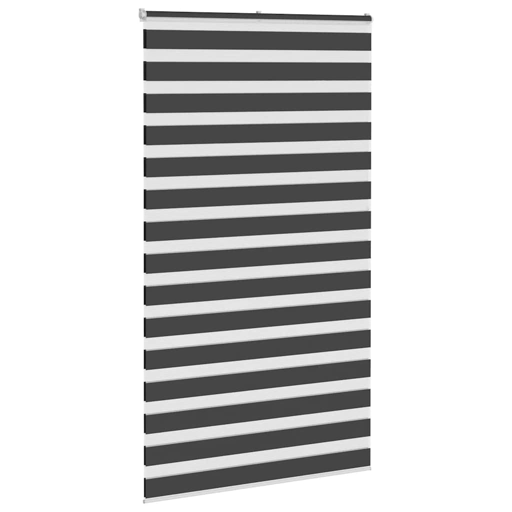 Vidaxl zebra rolgordijn 125x230 cm stofbreedte 120,9 cm zwart