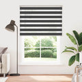 Vidaxl zebra rolgordijn 165x230 cm stofbreedte 160,9 cm zwart