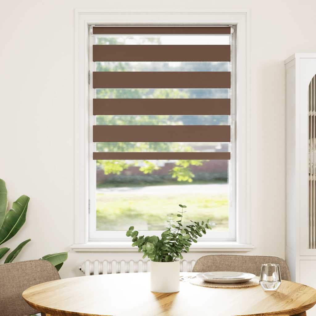 VidaXL Zebra-Rollo 90 x 100 cm, Stoffbreite 85,9 cm, Polyester, braun