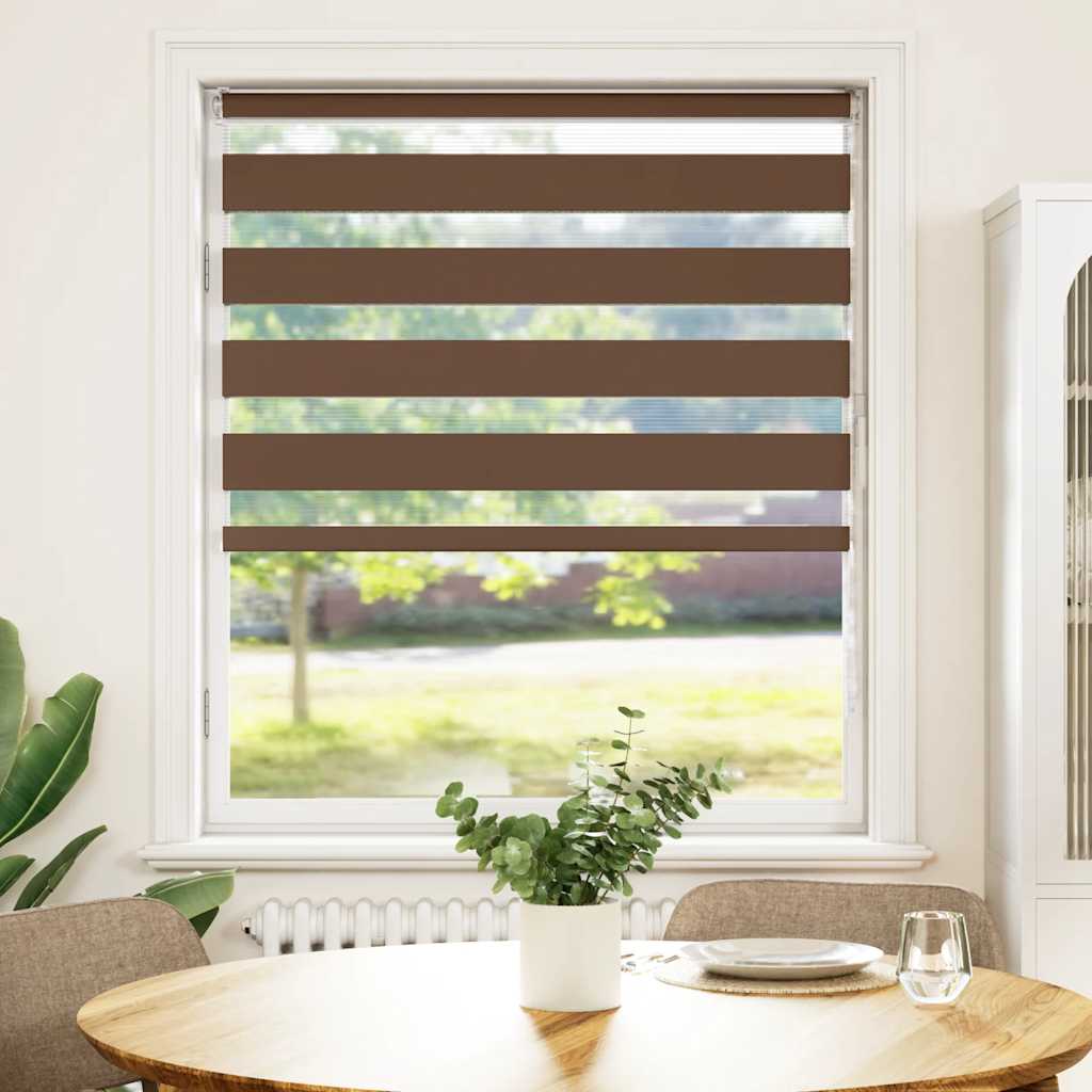 VidaXL Zebra-Rollo 105 x 100 cm, Stoffbreite 100,9 cm, Polyester, braun